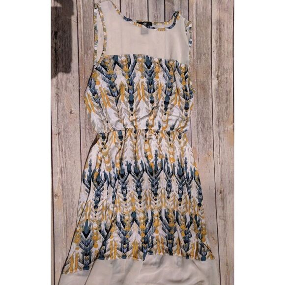 H&M Womens Dress Small Yellow Blue White Spring - Picture 6 of 9